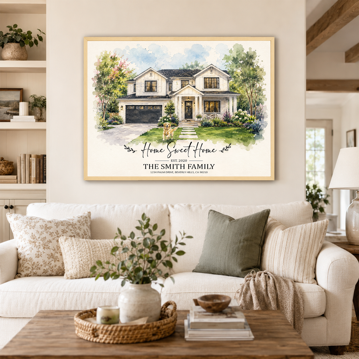 Home Sweet Home - Custom House Portrait from Photo - Personalized Home Portrait Oil Painting - Canvas, Framed or Paper Poster