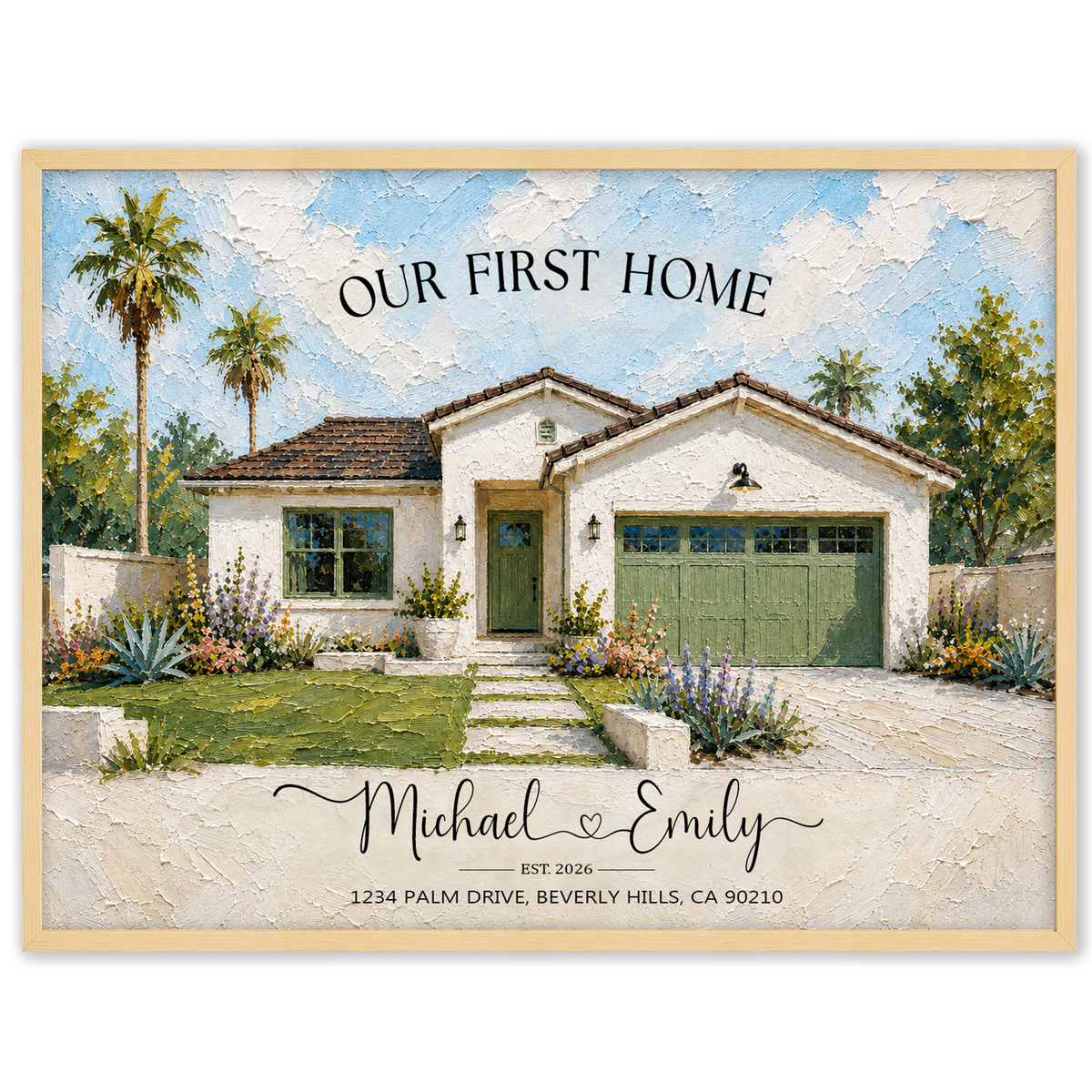 Our First Home - Personalized House Portrait from Photo - First Home Portrait Oil Painting - Canvas, Framed or Paper Poster