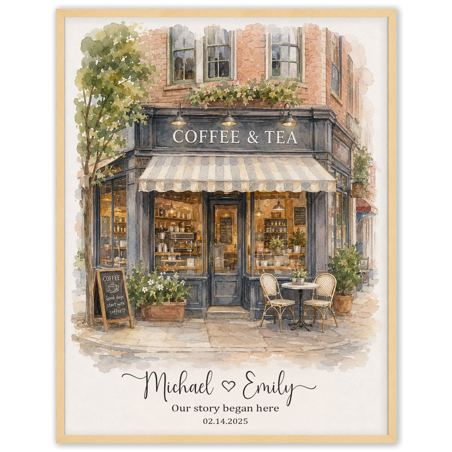First Date Venue - Custom Home Portraits from Photo - House Portrait Painting, Venue Oil Painting Wall Art - Canvas, Framed or Paper Poster
