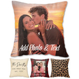 Custom Couple Photo Pillow - Personalized Pillow for Boyfriend, Girlfriend or Couples, Double-Sided Print, Insert Included