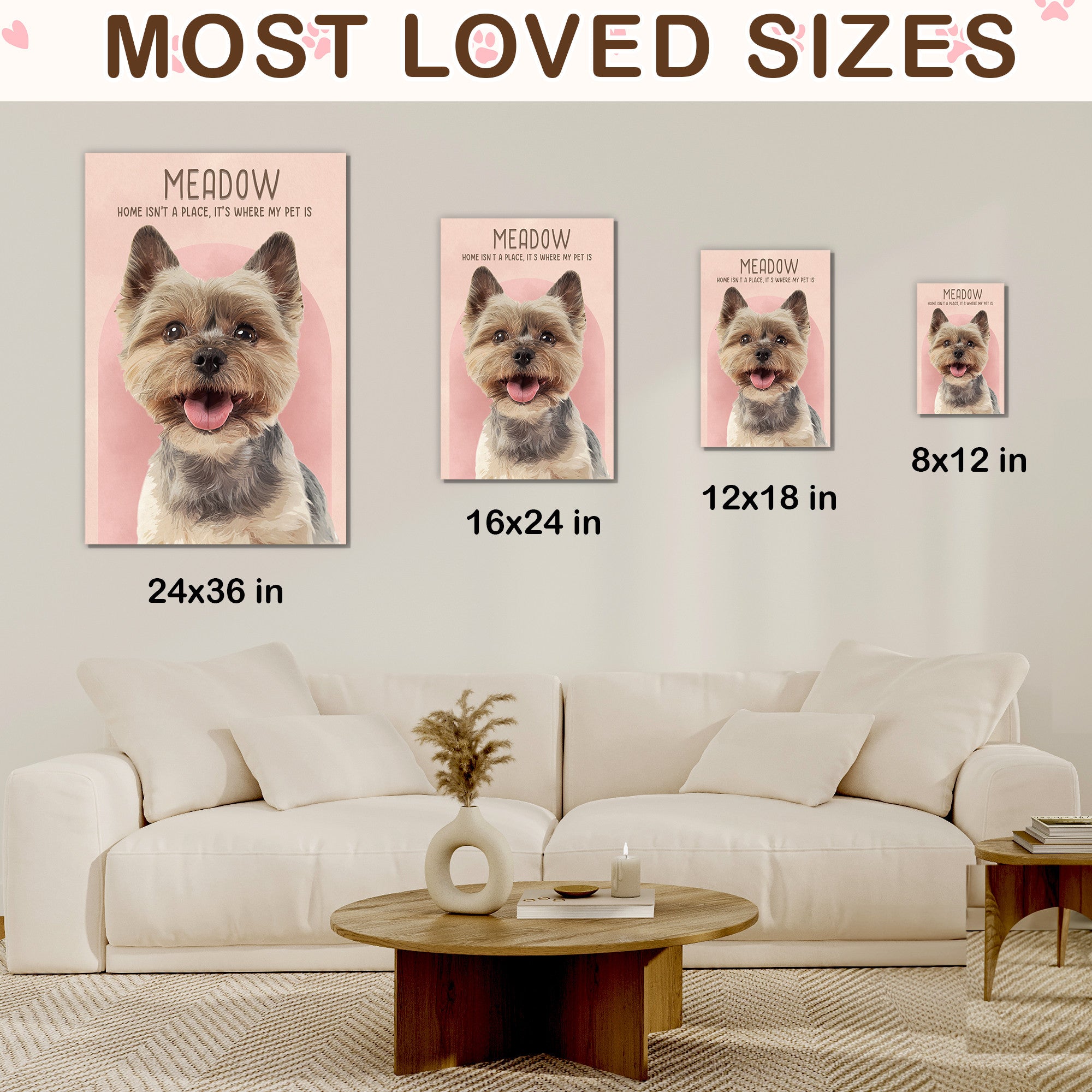 Personalized Watercolor Dog Portrait Canvas from Photo – Gift for Dog Lovers