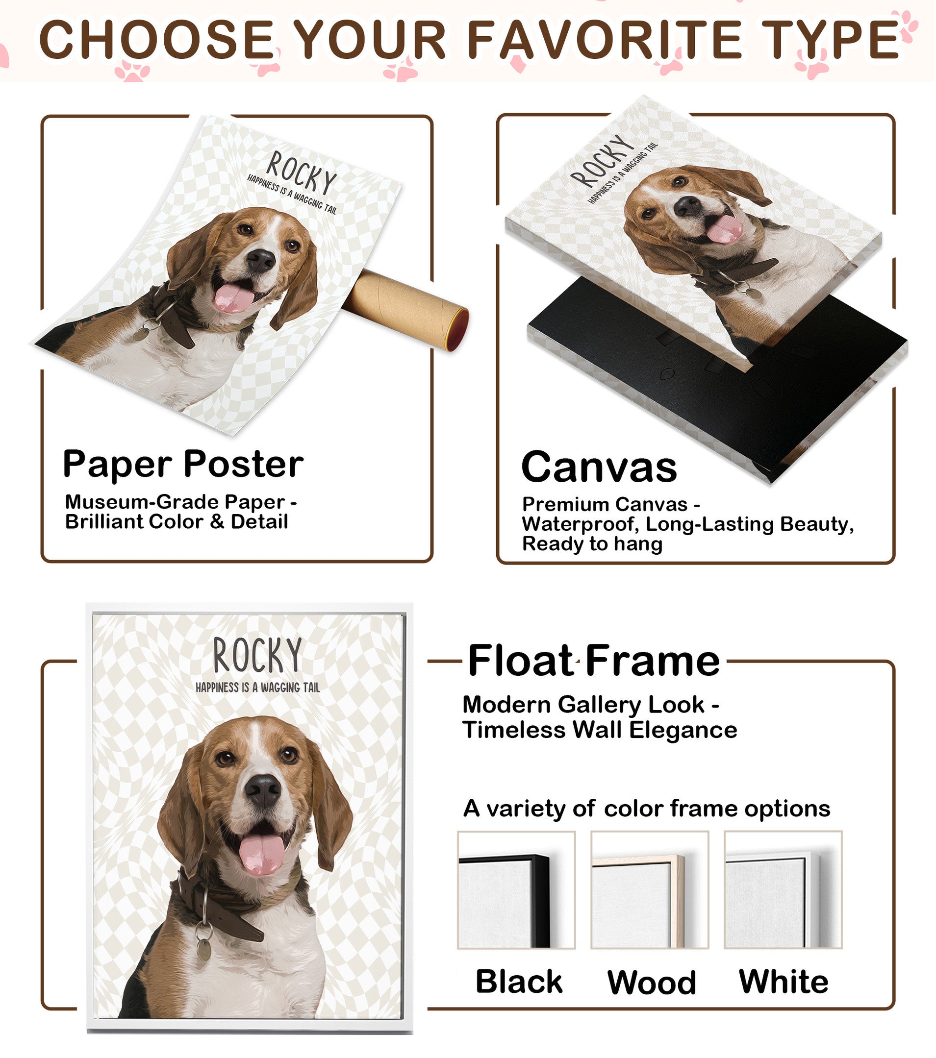 Personalized Watercolor Dog Portrait Canvas from Photo – Retro Pet Wall Art Gift for Dog Lovers