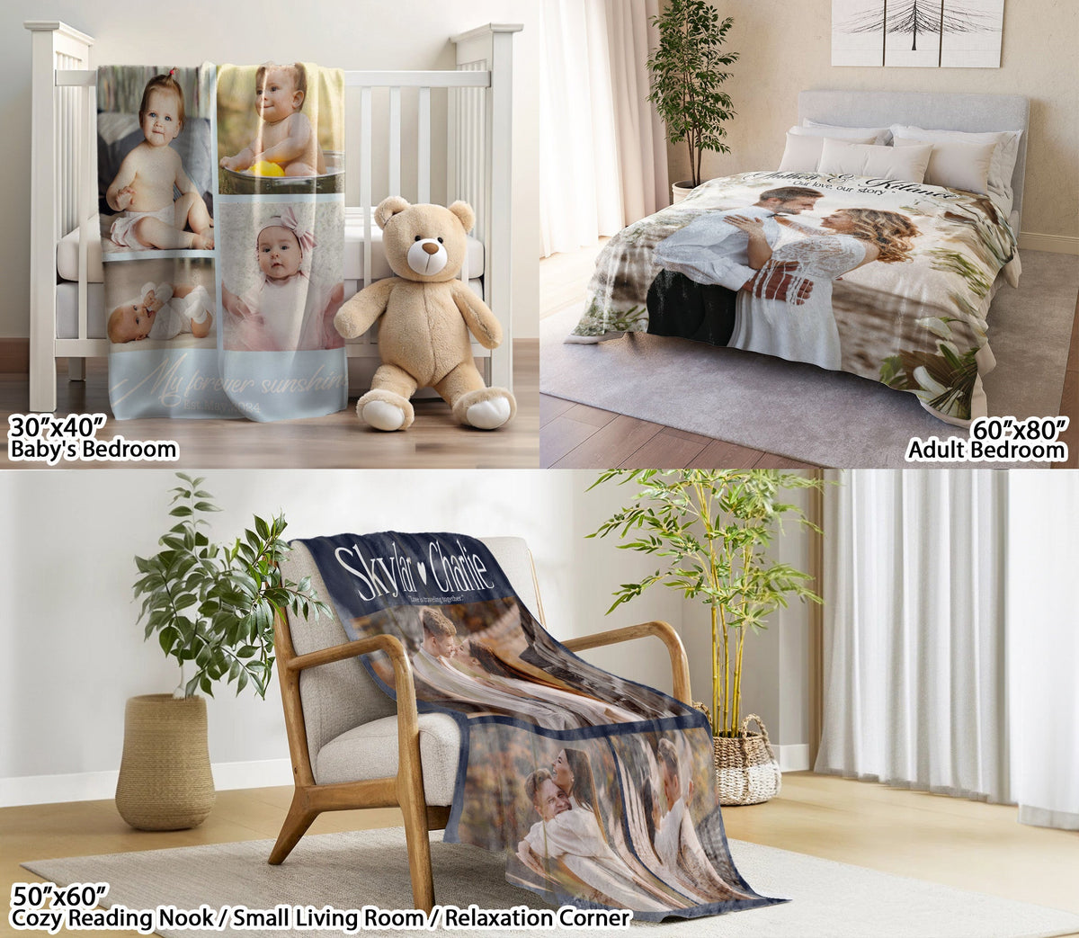 Custom Photo Blanket, Personalized Collage Blanket with Photos, Collage Blankets With Pictures Gift For All Occasions