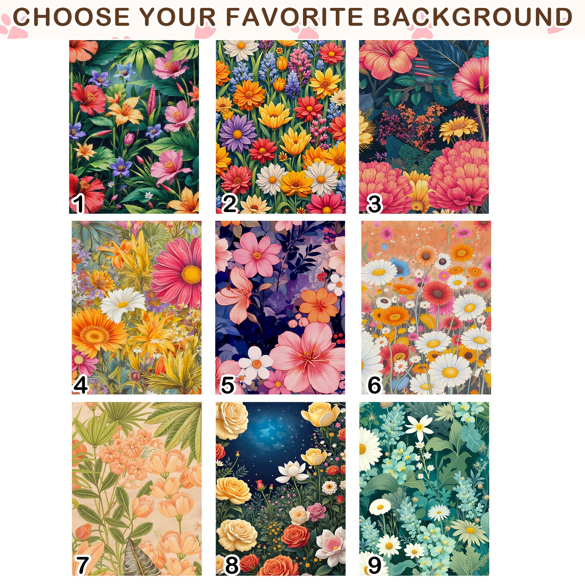 Personalized Floral Pet Portrait Canvas from Photo – Colorful Watercolor Dog Art for Home Decor