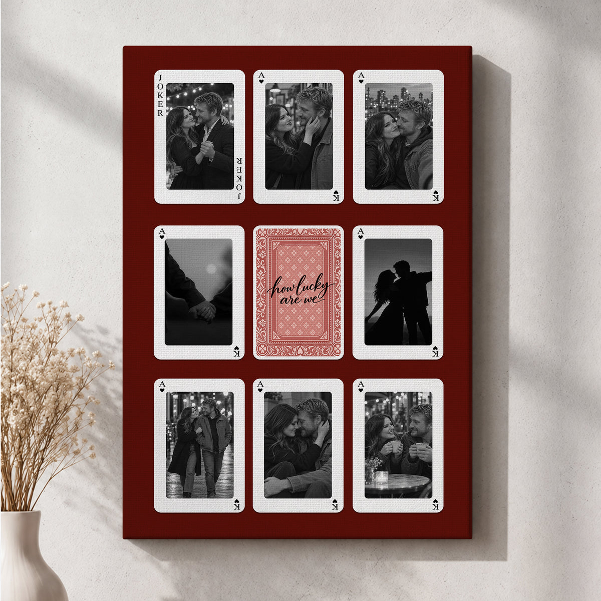How Lucky Are We - Personalized Canvas Wall Art - Love Wall Art