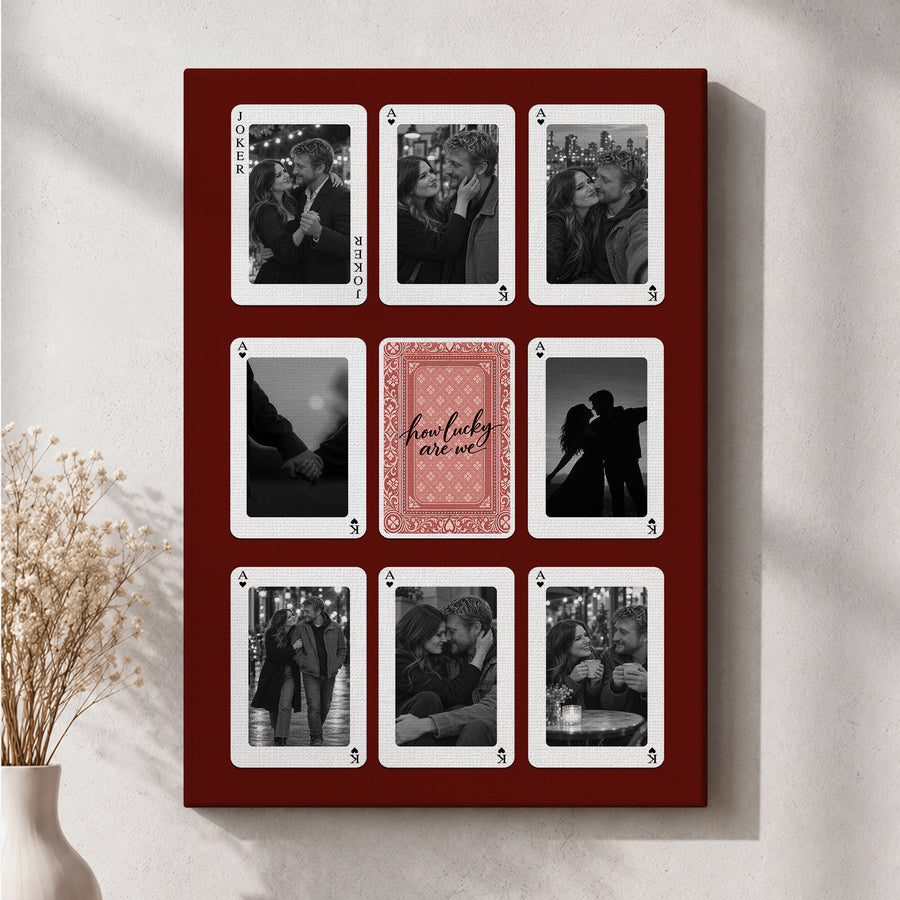 How Lucky Are We - Personalized Canvas Wall Art - Love Wall Art