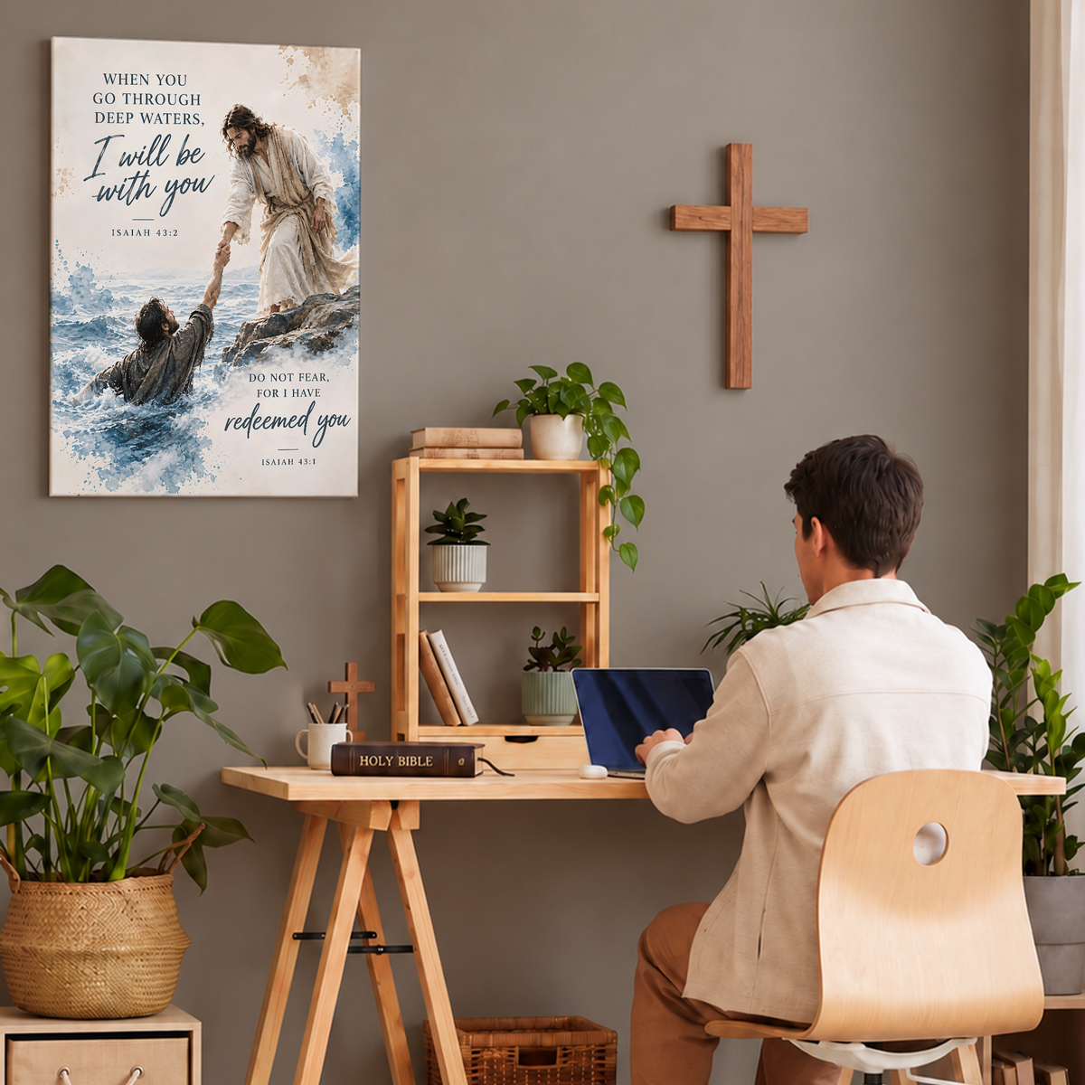 Isaiah 43 Wall Art - When You Go Through Deep Waters Canvas