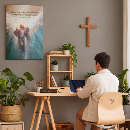 Psalm 46:1 Wall Art - God is Our Refuge Canvas