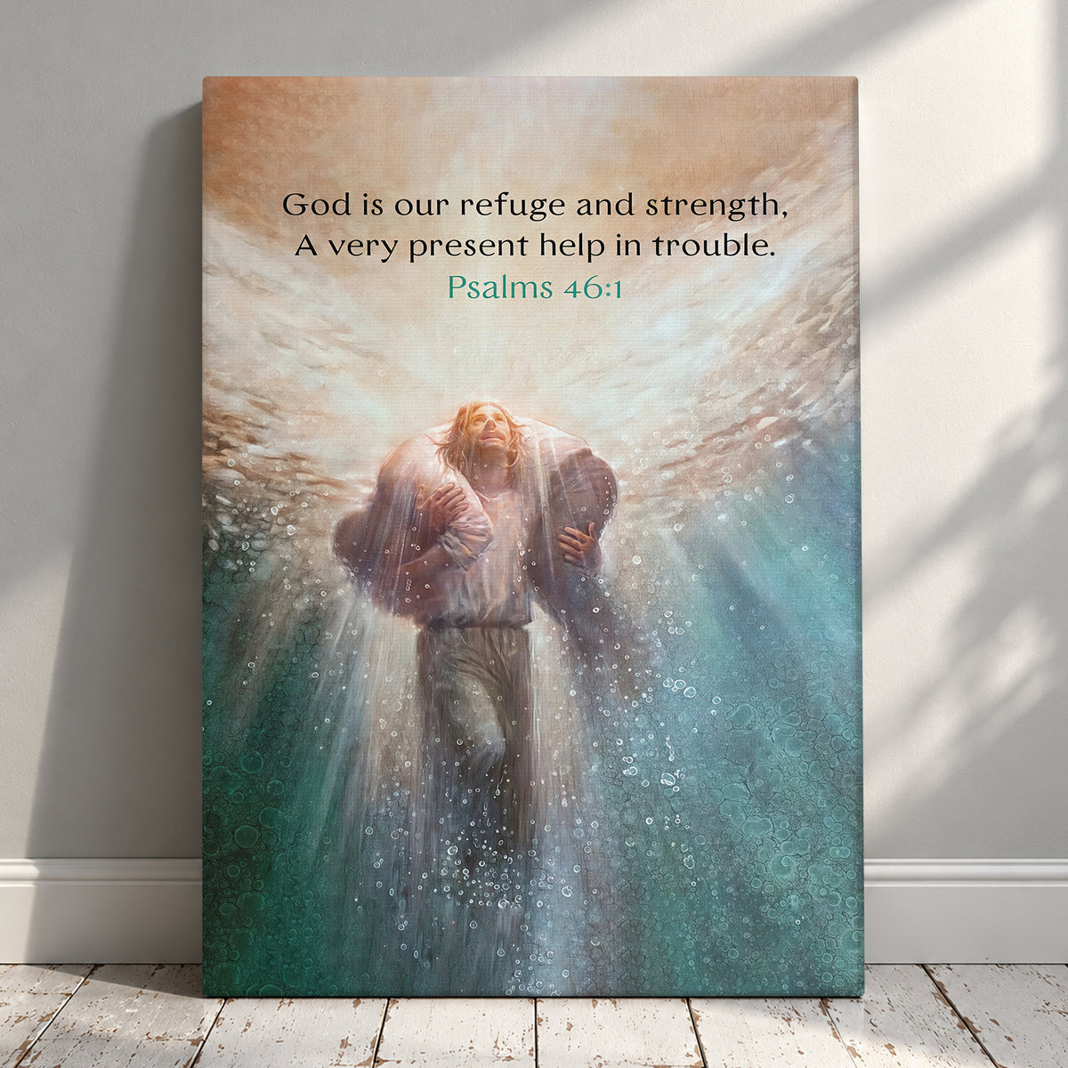 Psalm 46:1 Wall Art - God is Our Refuge Canvas
