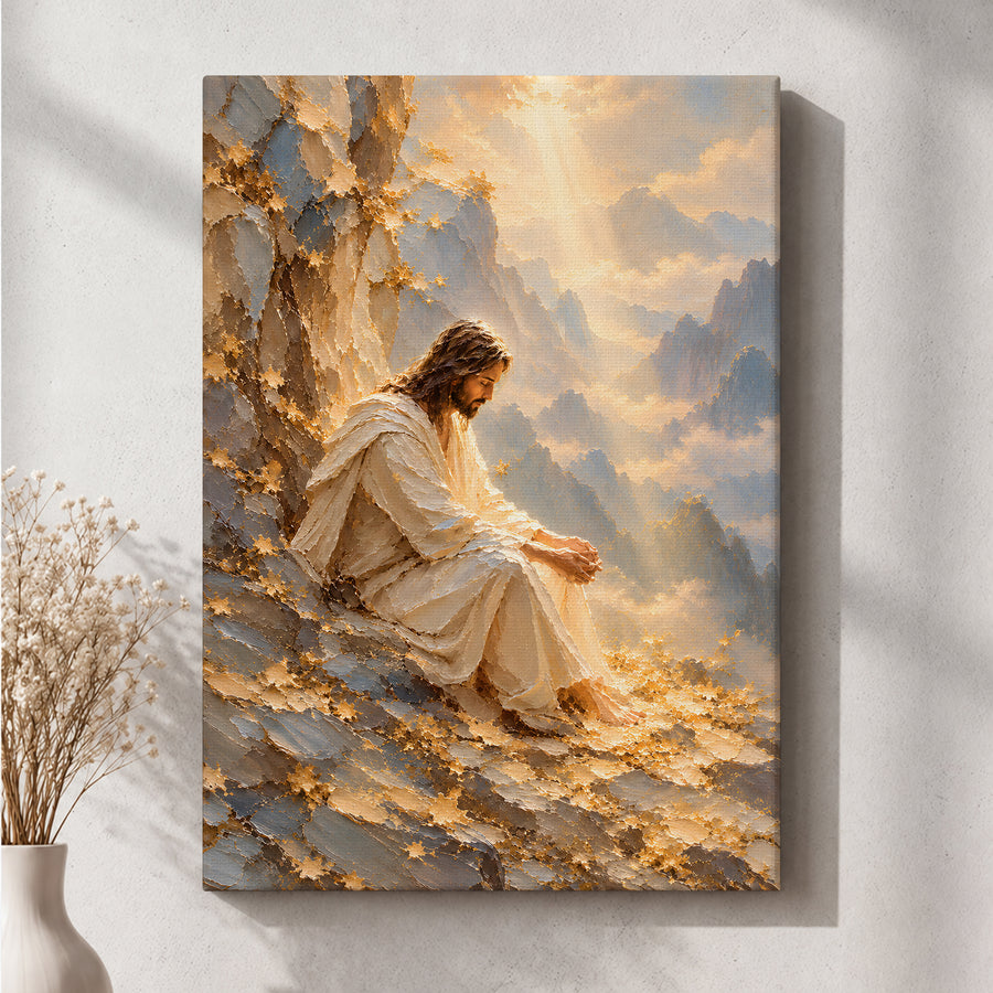 Praying Jesus Canvas Art - Christian Wall Art