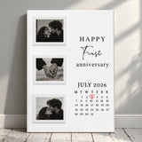 Happy First Anniversary - Custom Wall Art - Personalized Canvas for Couples