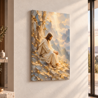 Praying Jesus Canvas Art - Christian Wall Art
