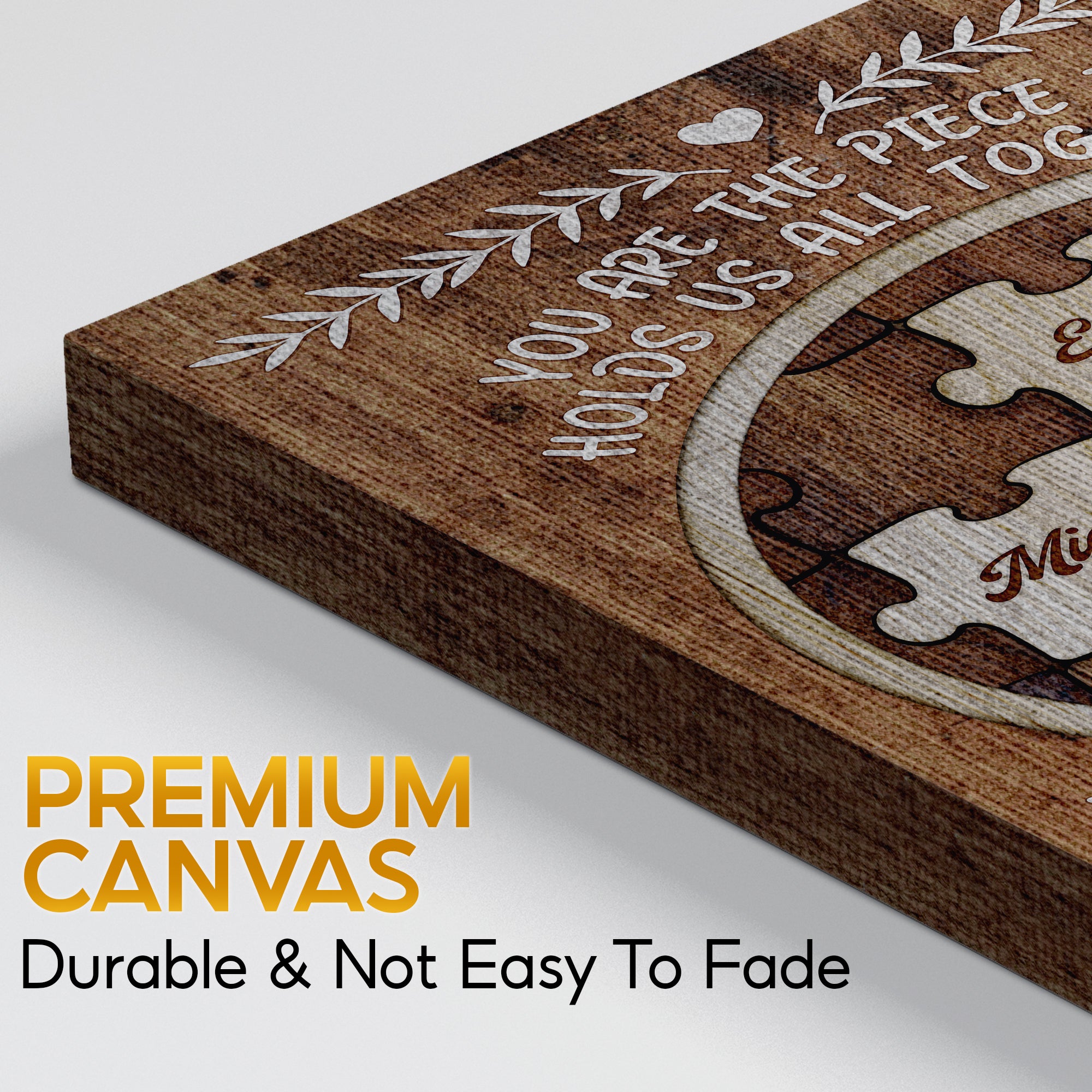 You Are The Piece That Holds Us Together Custom Puzzle Canvas for Mom, Mother's Day Gift from Kids