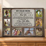 Custom Photo Mom Collage 8 Photos Dear Mom Poem Canvas - Personalized Wall Art