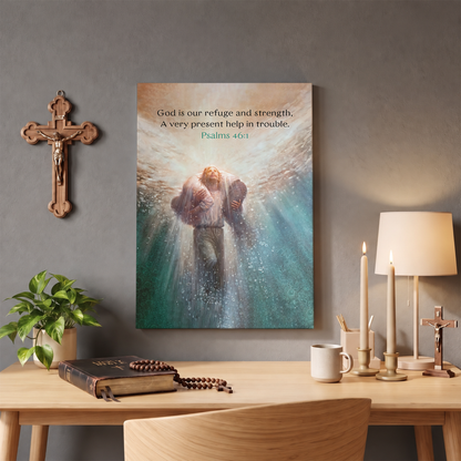 Psalm 46:1 Wall Art - God is Our Refuge Canvas