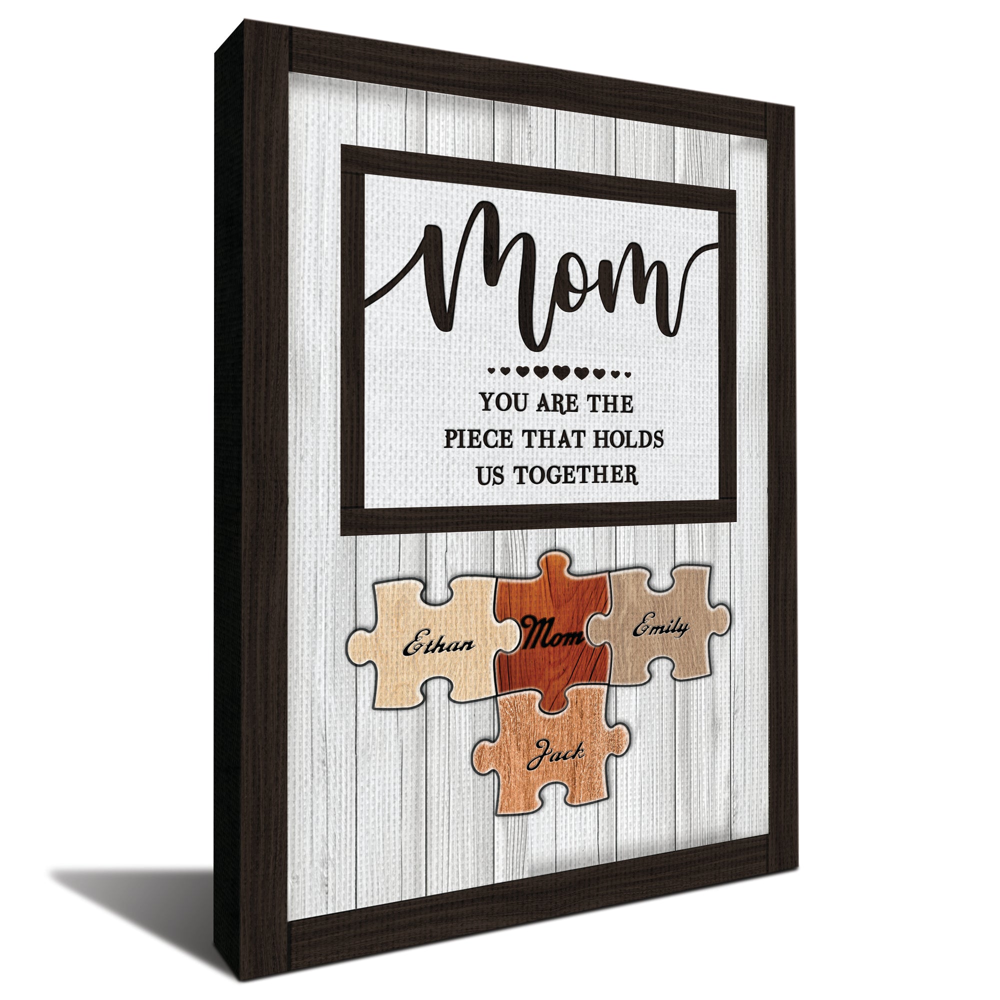 You Are The Piece That Holds Us Together Custom Mom Puzzle Piece Wall Art, Mother's Day Gift from Daughter Son