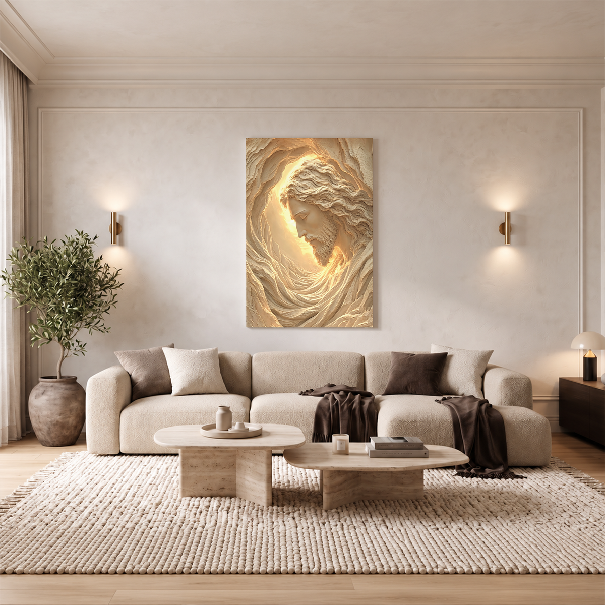 Peaceful Jesus Canvas Art - Christian Wall Art