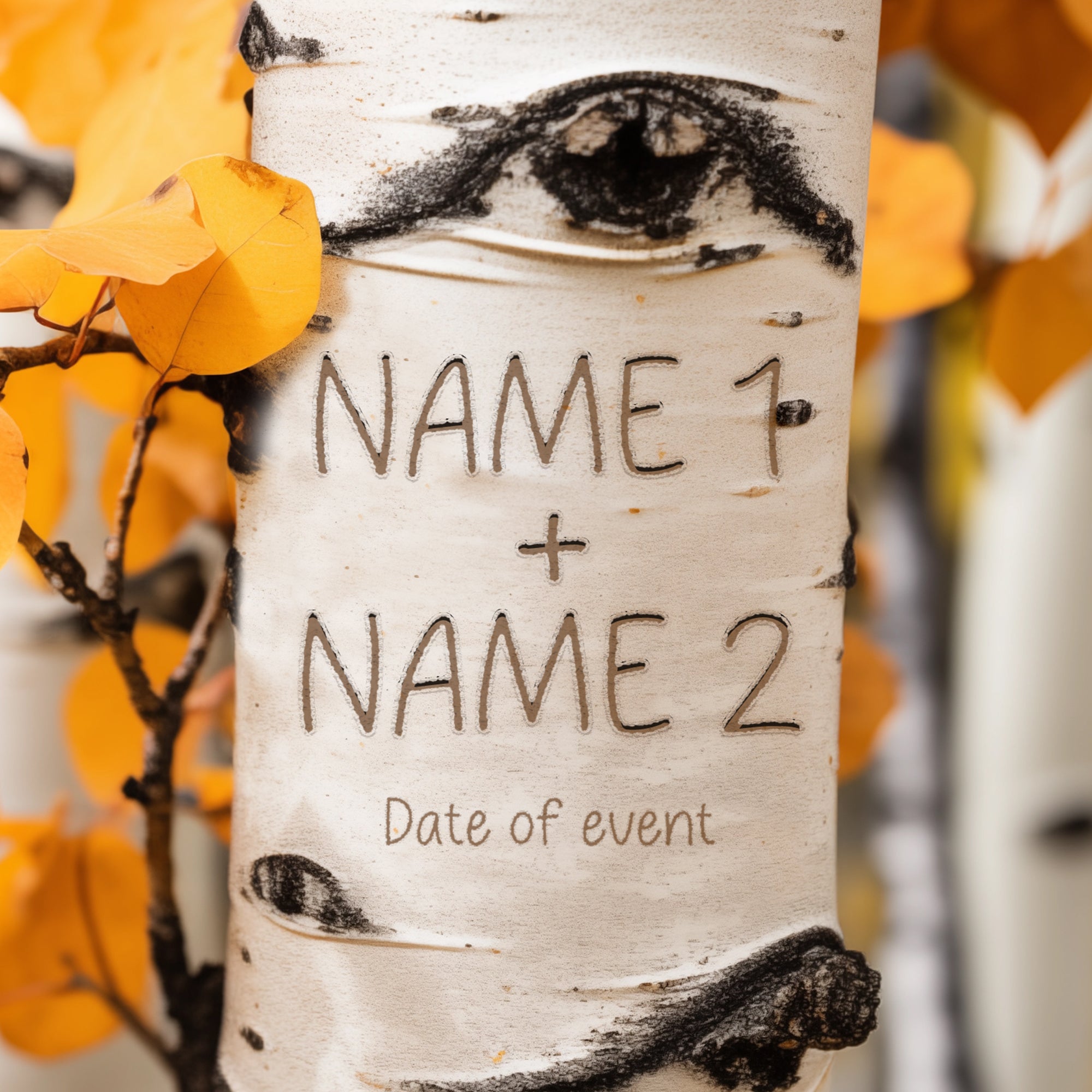 Personalized Canvas Wall Art for Couples with Names, Birch Tree Wedding And Anniversary Decor