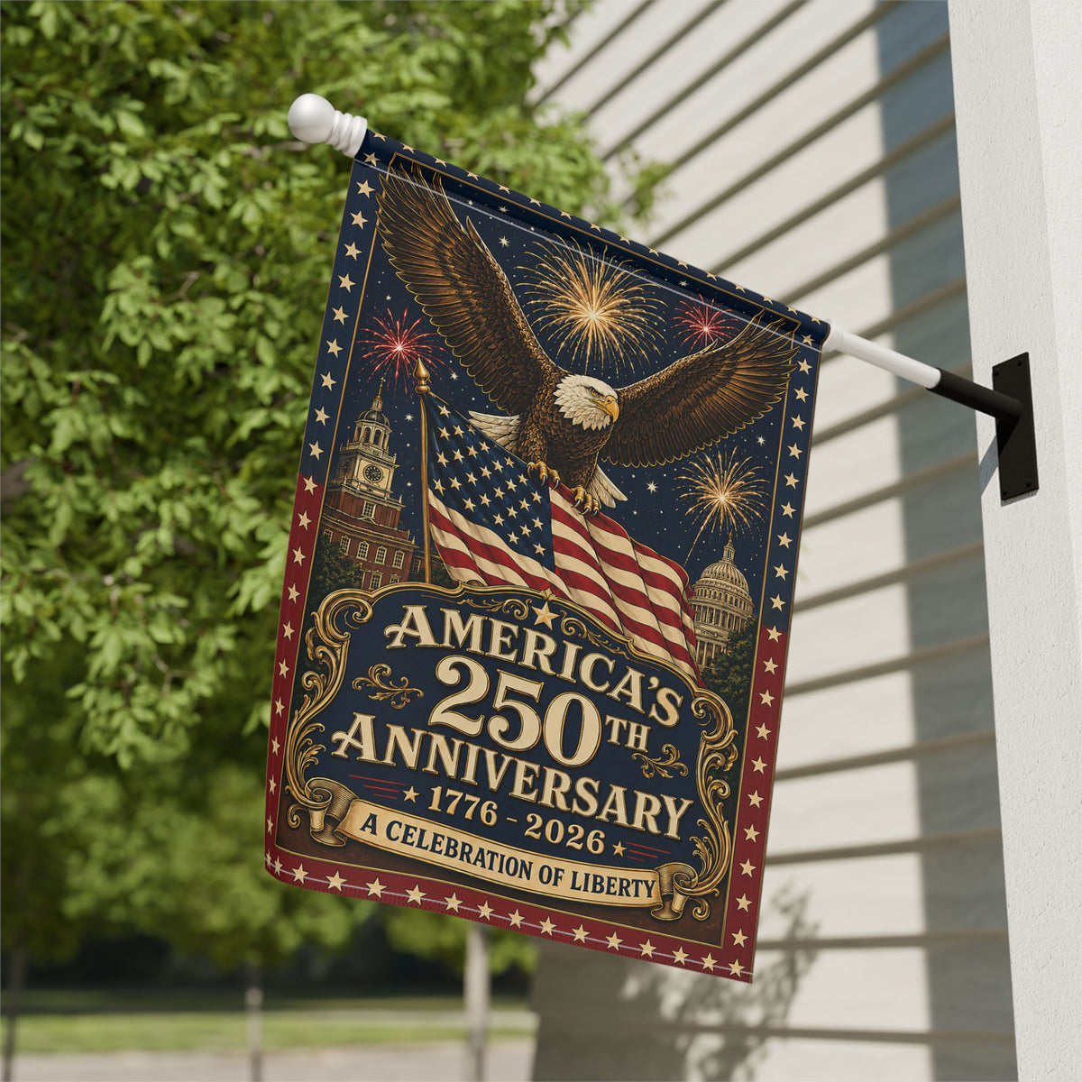 America 250th Anniversary 1776-2026 Flag - Eagle Patriotic Garden Flag - Independence Day Decor