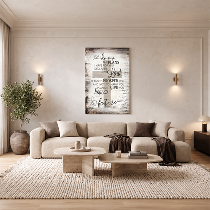 Jeremiah 29:11 Wall Art - For I Know The Plans Canvas