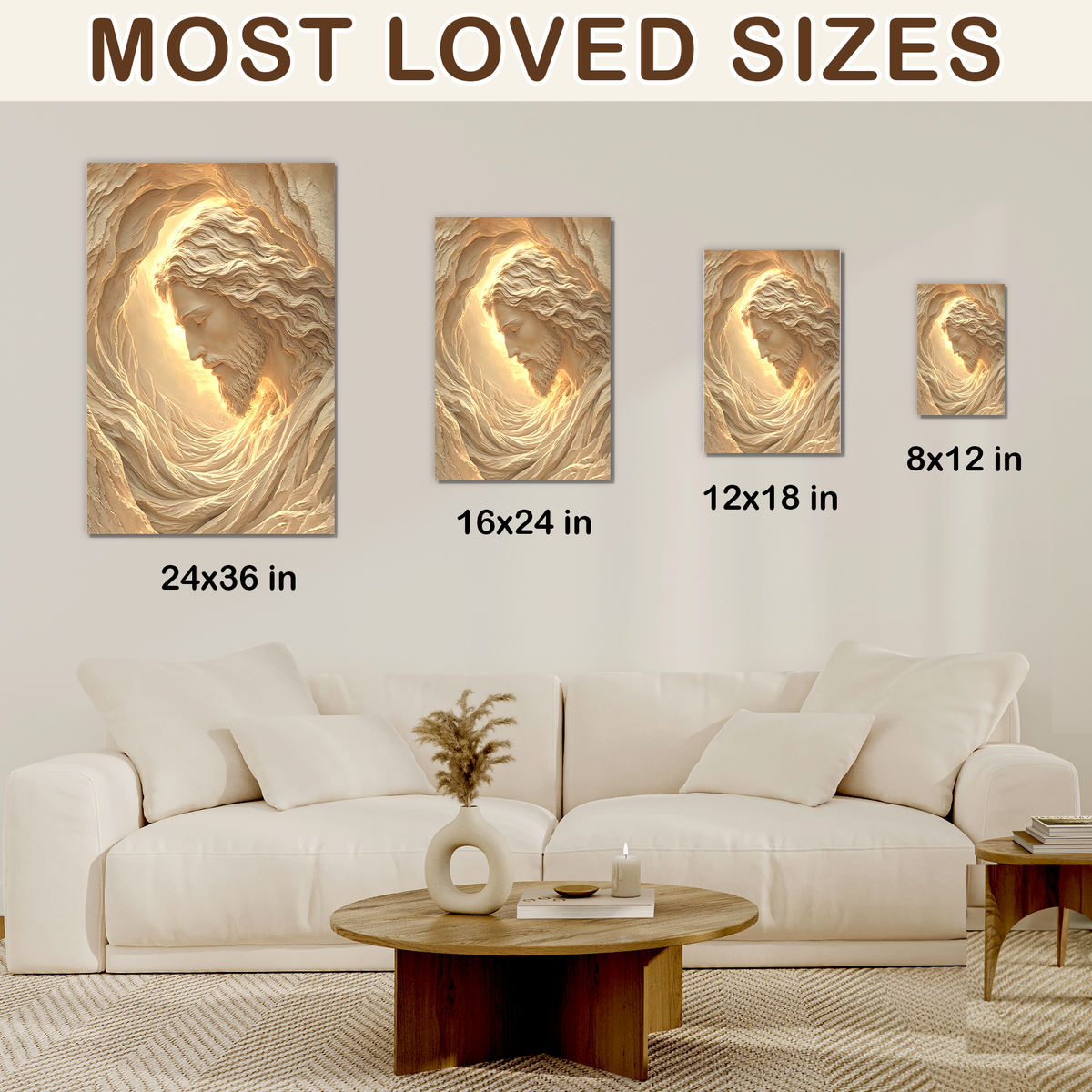Peaceful Jesus Canvas Art - Christian Wall Art