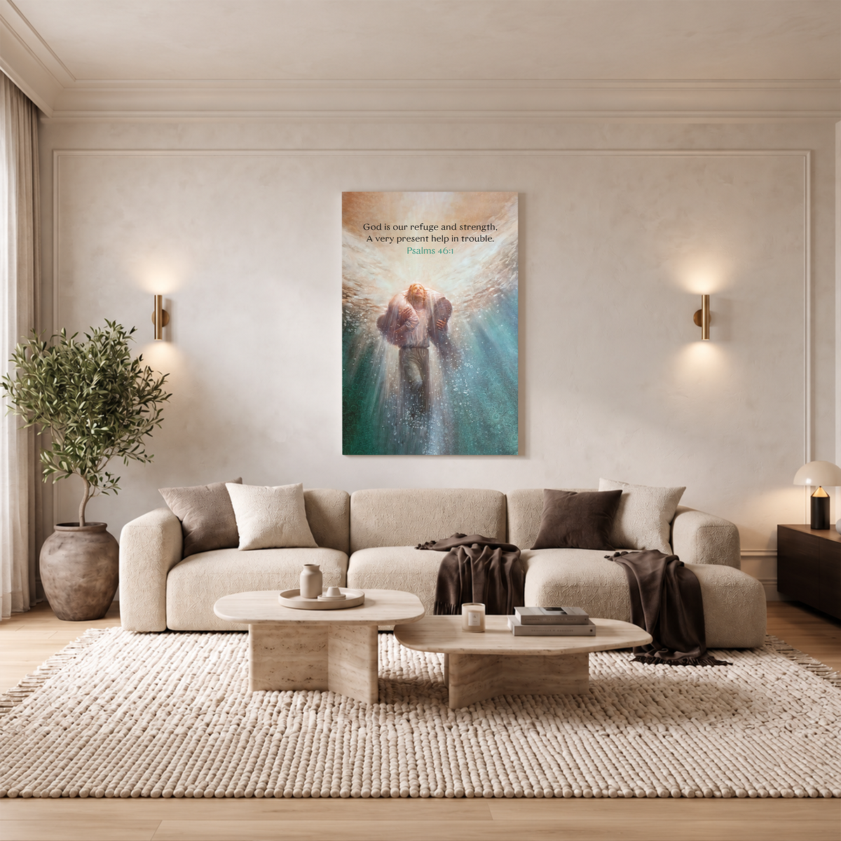 Psalm 46:1 Wall Art - God is Our Refuge Canvas