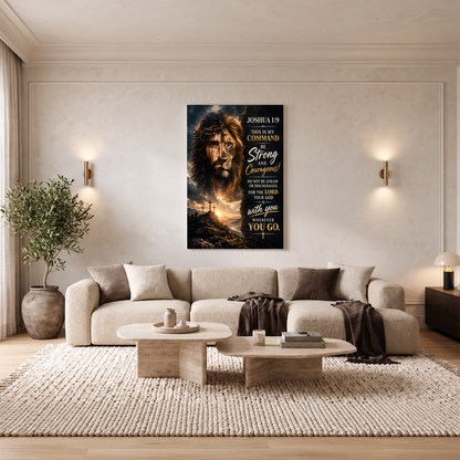 Joshua 1:9 Canvas Wall Art -  Be strong and Courageous Canvas