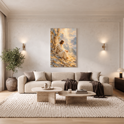 Praying Jesus Canvas Art - Christian Wall Art
