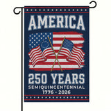 America 250th Crossed American Flags Patriotic Garden Flag - Outdoor Yard Decor