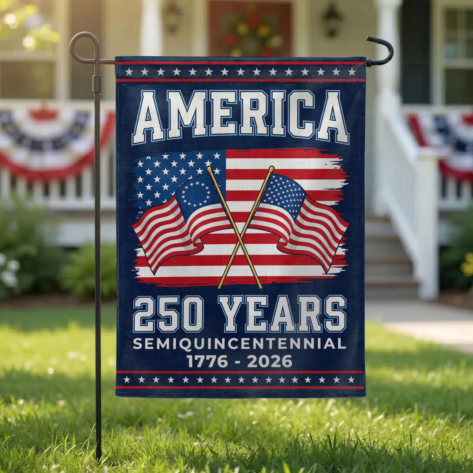 America 250 Years Semiquincentennial 1776-2026 Flag - Patriotic Garden Flag - Independence Day Decor