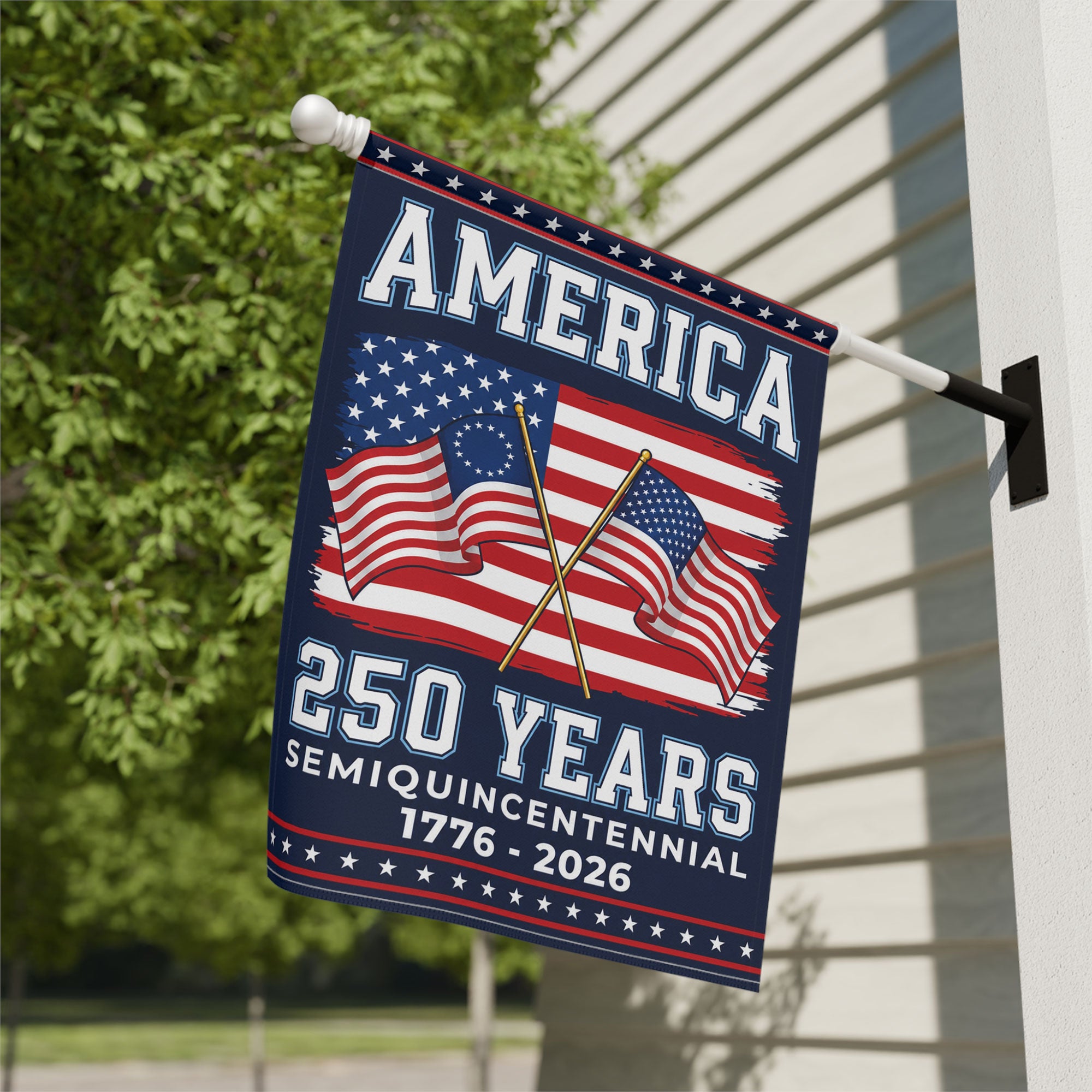 America 250 Years Semiquincentennial 1776-2026 Flag - Patriotic Garden Flag - Independence Day Decor