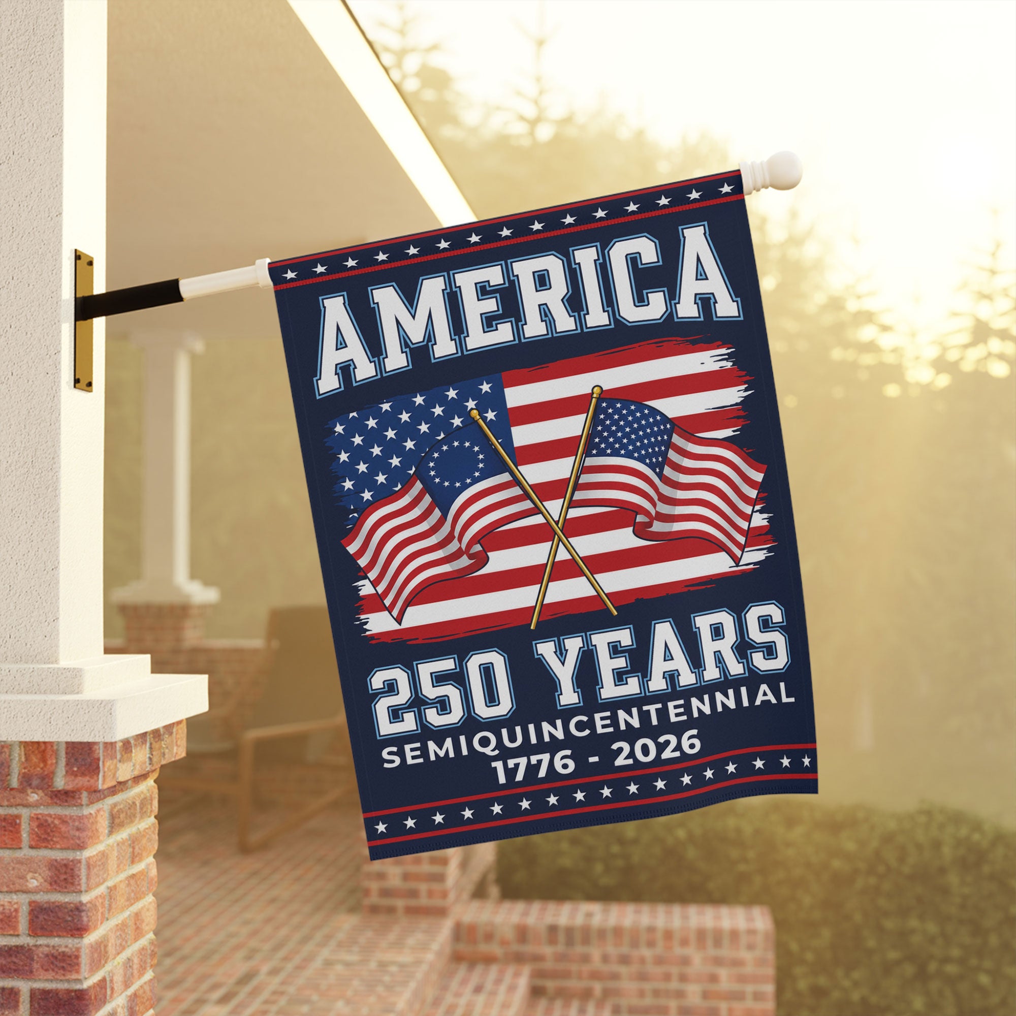 America 250 Years Semiquincentennial 1776-2026 Flag - Patriotic Garden Flag - Independence Day Decor