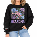 Personalized Grandma Pastel Floral Sweatshirt with Grandkids Names - Custom Grandma Sweatshirt