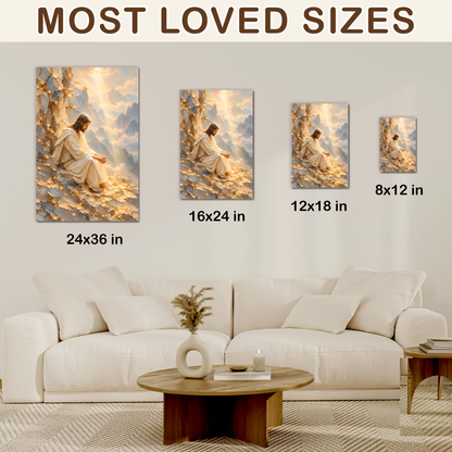 Praying Jesus Canvas Art - Christian Wall Art