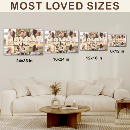 Custom Photo Mom Collage 6 Photos Mommy with Kids Names Canvas - Personalized Wall Art