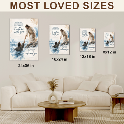 Isaiah 43 Wall Art - When You Go Through Deep Waters Canvas