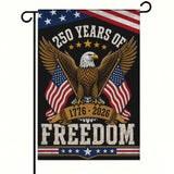 America 250th Eagle and Two Flags Patriotic Garden Flag - Outdoor Yard Decor