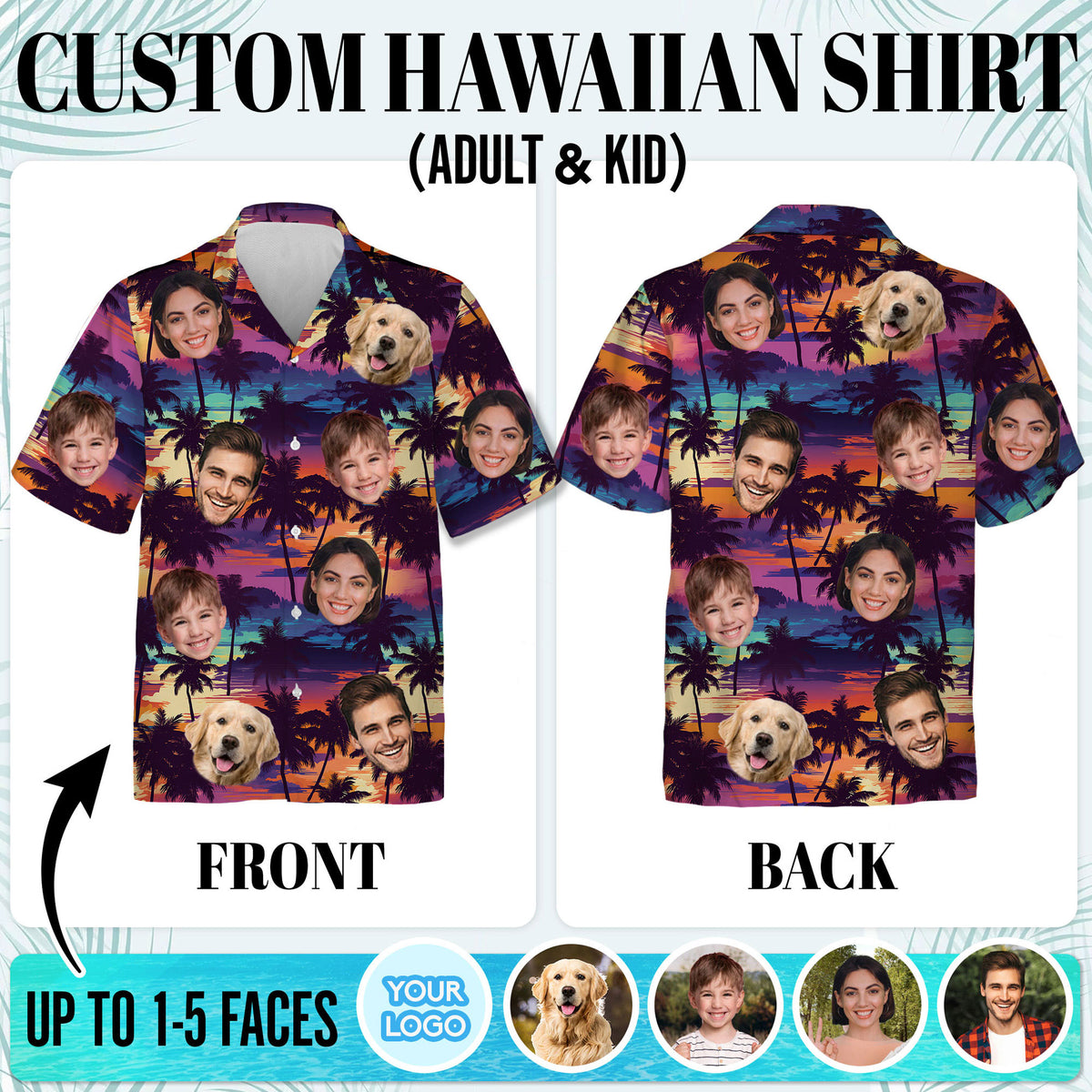 Custom Hawaiian Shirts with Face Photo - Personalized Hawaiian Shirt