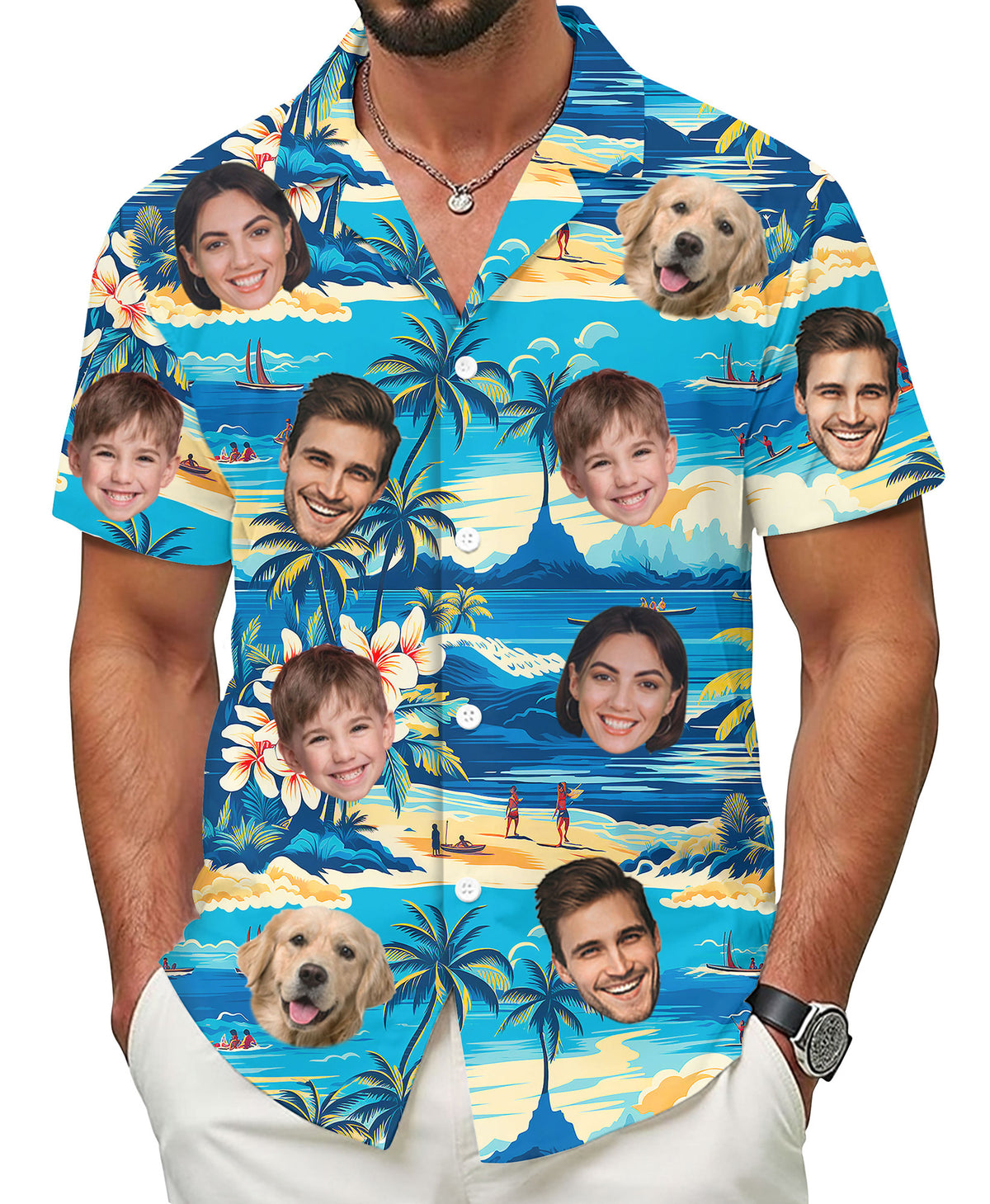 Custom Hawaiian Shirts with Face Photo - Personalized Hawaiian Shirt