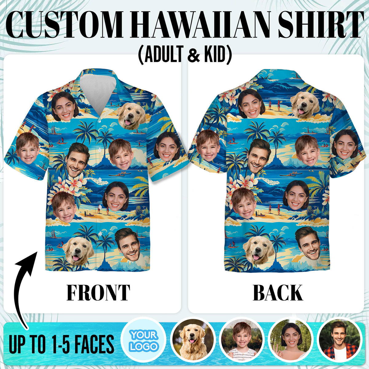 Custom Hawaiian Shirts with Face Photo - Personalized Hawaiian Shirt
