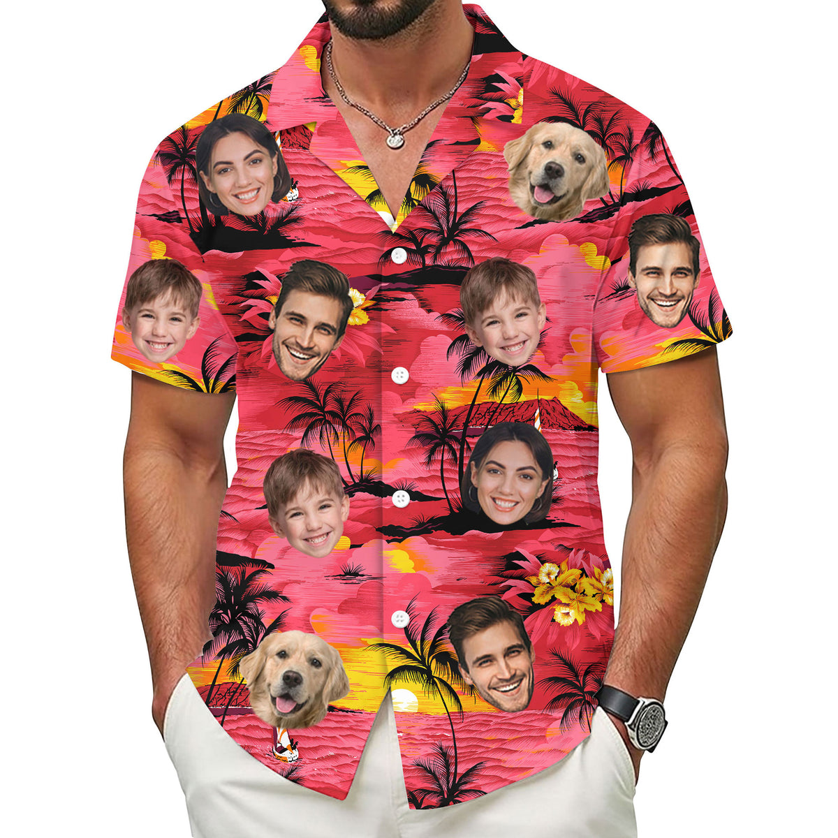 Custom Hawaiian Shirts with Face Photo - Personalized Hawaiian Shirt