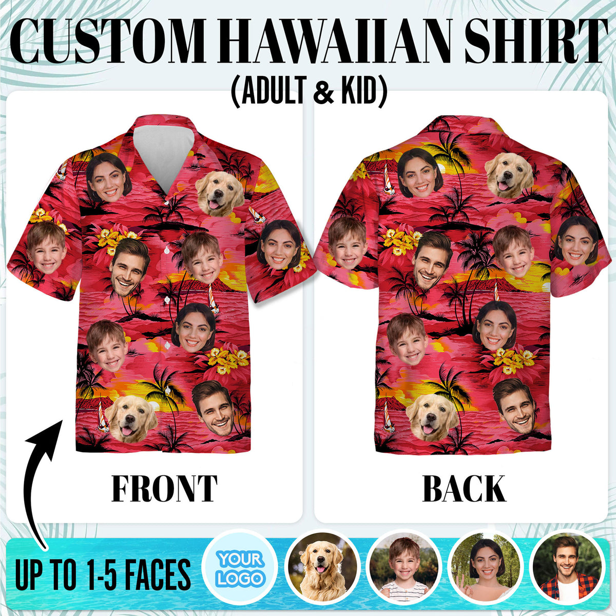 Custom Hawaiian Shirts with Face Photo - Personalized Hawaiian Shirt
