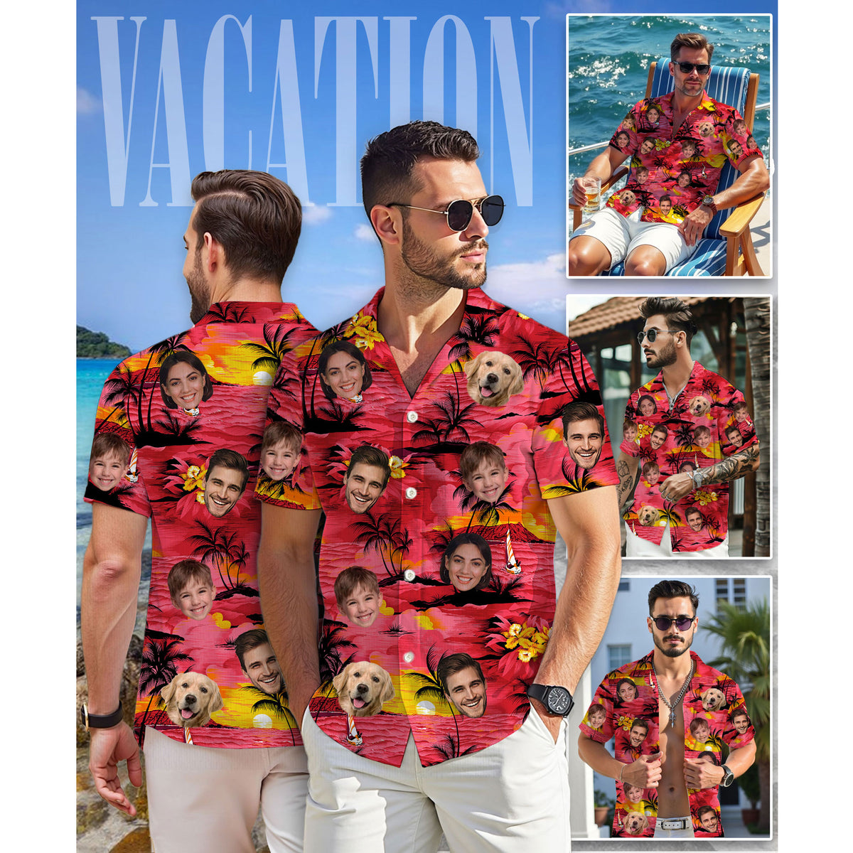 Custom Hawaiian Shirts with Face Photo - Personalized Hawaiian Shirt