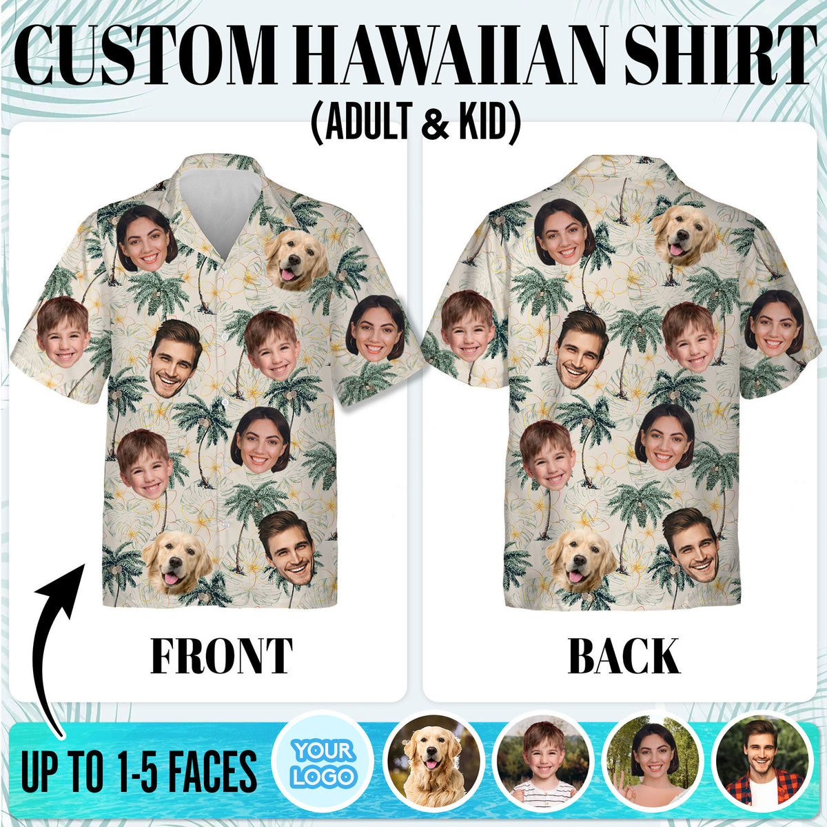 Custom Hawaiian Shirt with Face Photo - Personalized Hawaiian Shirts