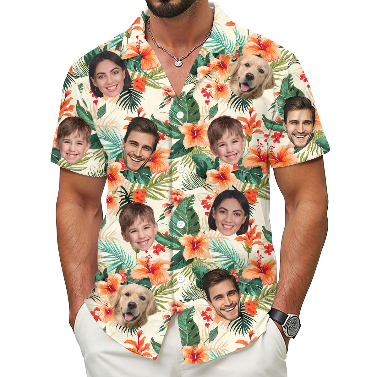 Custom Hawaiian Shirts with Face Photo - Personalized Hawaiian Shirt