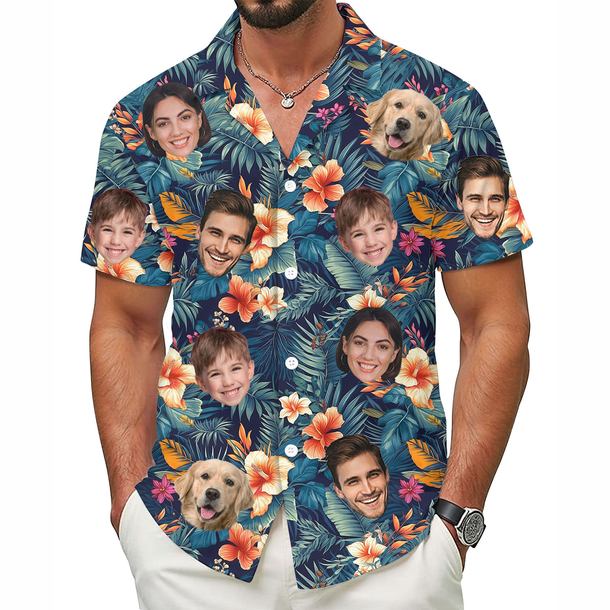 Custom Hawaiian Shirts with Face Photo - Personalized Hawaiian Shirt