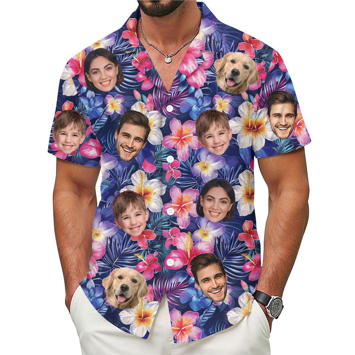 Custom Hawaiian Shirts with Face Photo - Personalized Hawaiian Shirt