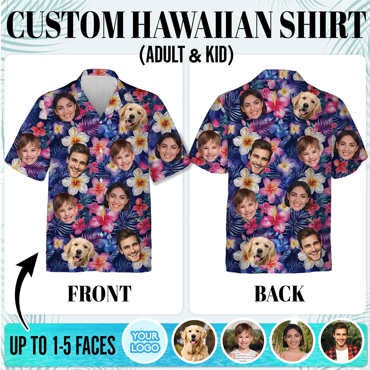 Custom Hawaiian Shirts with Face Photo - Personalized Hawaiian Shirt