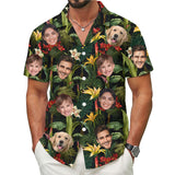 Custom Hawaiian Shirt with Face Black Ginger Lily - Personalized Photo Aloha Shirt