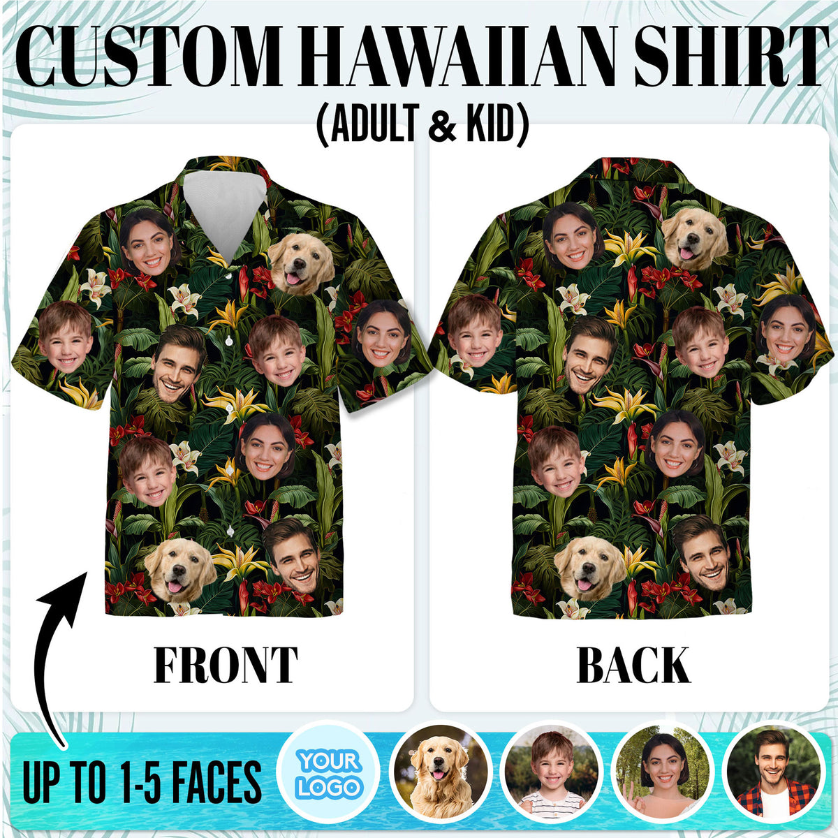 Custom Hawaiian Shirts with Face Photo - Personalized Hawaiian Shirt